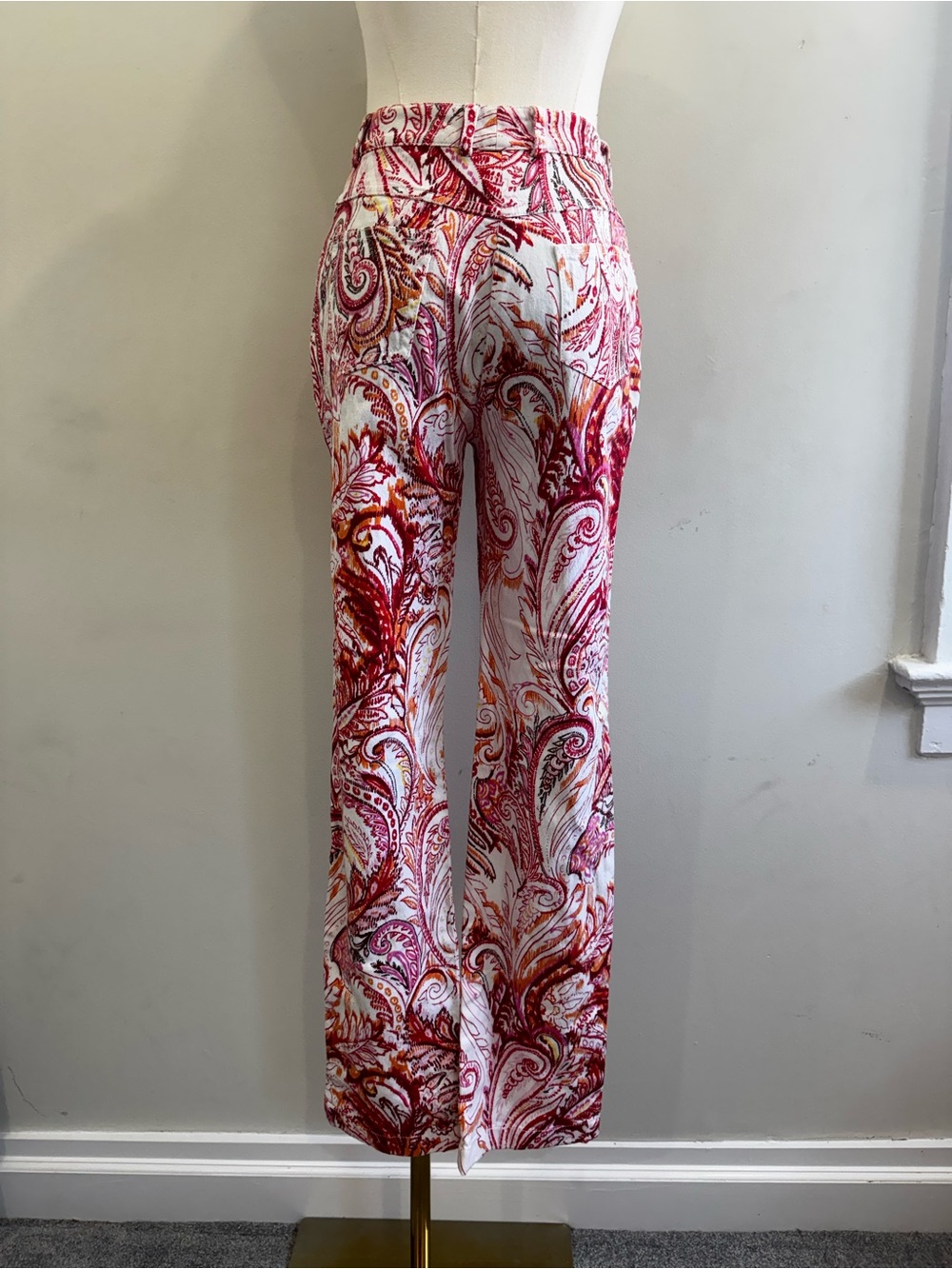 ST. JOHN SPORT BY MARIE GRAY STRAIGHT LEG PAISLEY PANTS | SIZE 2 | MADE IN USA - Picture 3 of 13